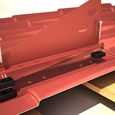 Дополнительная опора для трубчатого снегозадержателя Русь D25M, цвет Красно-коричневый.jpg_product